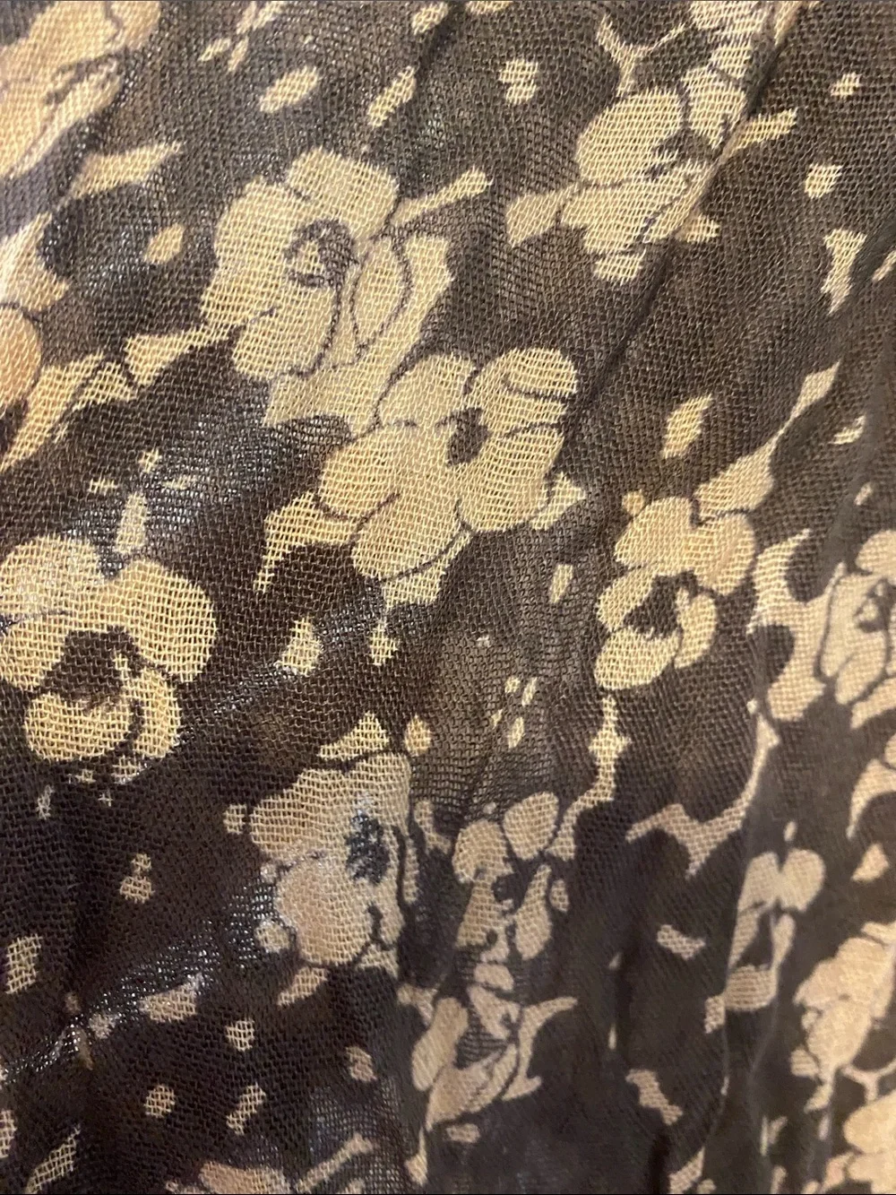 American Eagle Outfitters Brown and Cream Floral Wrap Scarf